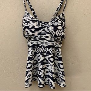 Black and White Tribal Tankini